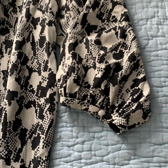 Black and White Printed Joie Blouse - Picture 3 of 4